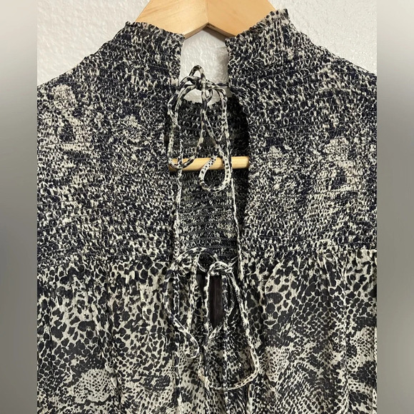 Free People Roma Snakeskin Print Crepe Blouse - Picture 10 of 12
